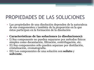 propiedades de las soluciones
