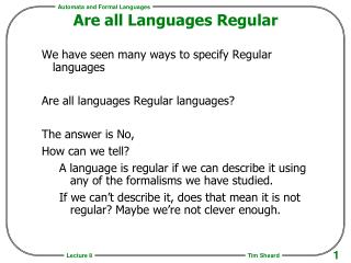 Are all Languages Regular