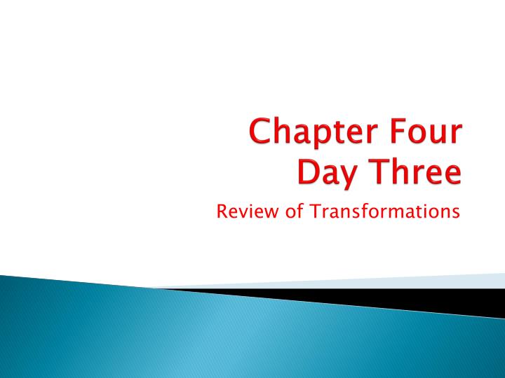 chapter four day three