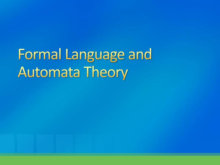 formal language and automata theory