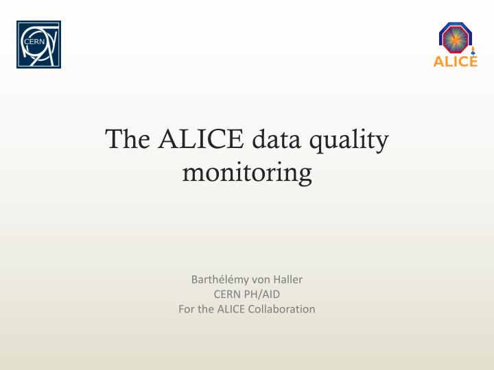 the alice data quality monitoring