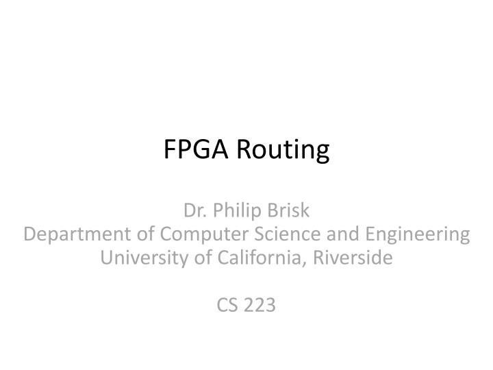 fpga routing