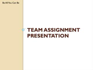 team assignment presentation
