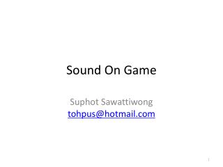 sound on game