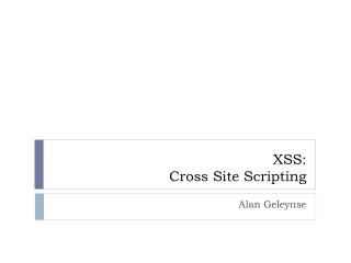 XSS: Cross Site Scripting