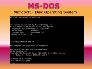 m icro s oft d isk o perating s ystem
