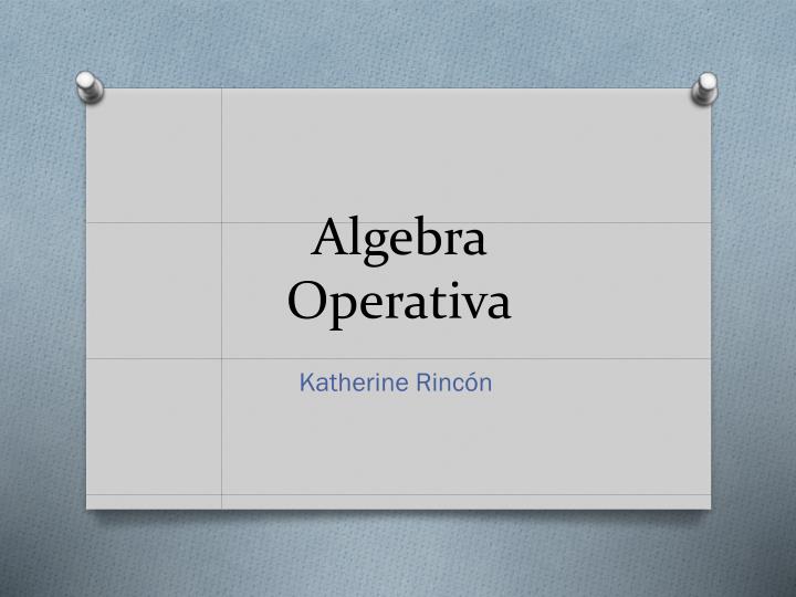 algebra operativa