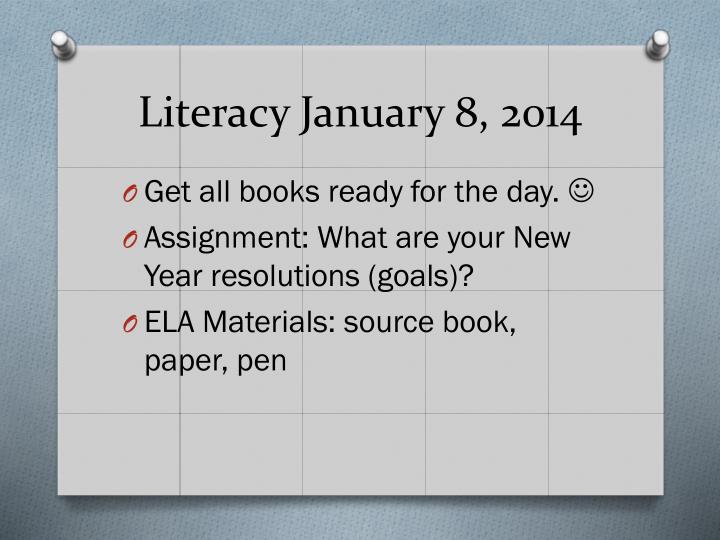 literacy january 8 2014