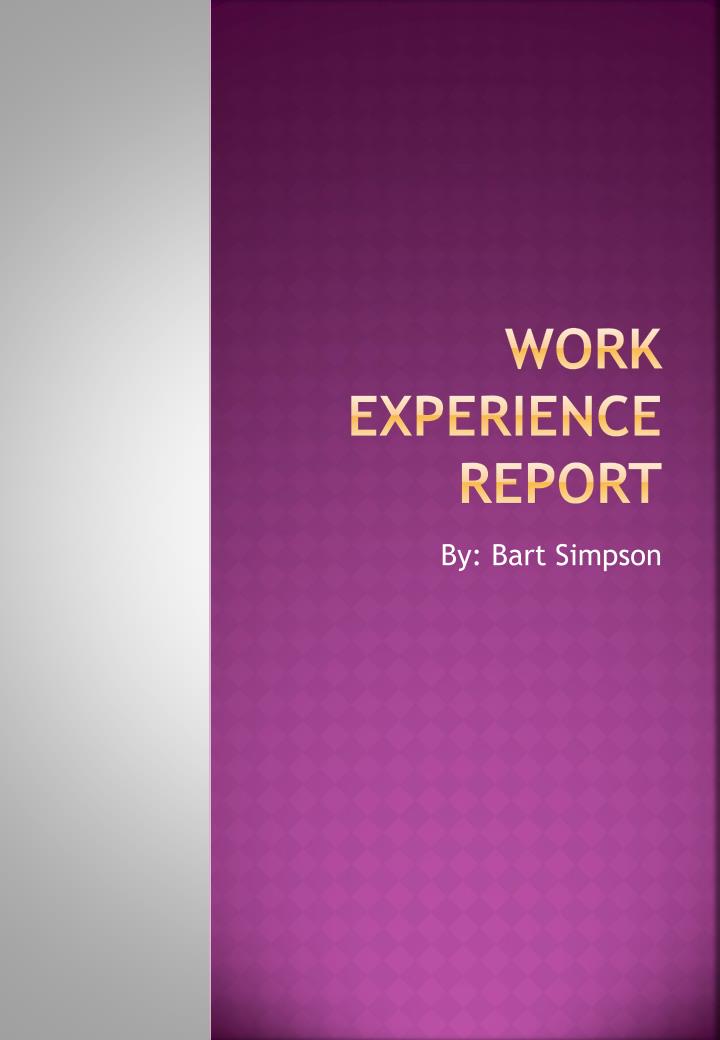 work experience report