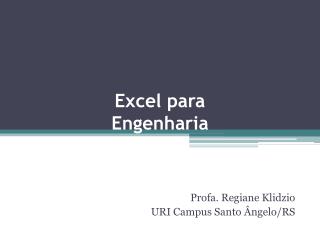 excel para engenharia