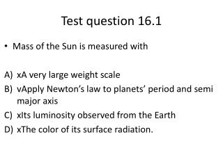 Test question 16.1