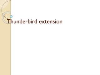 Thunderbird extension