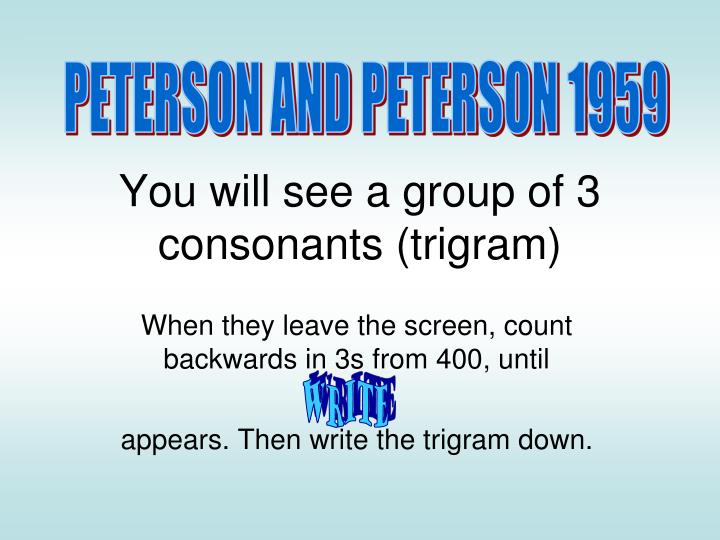 you will see a group of 3 consonants trigram