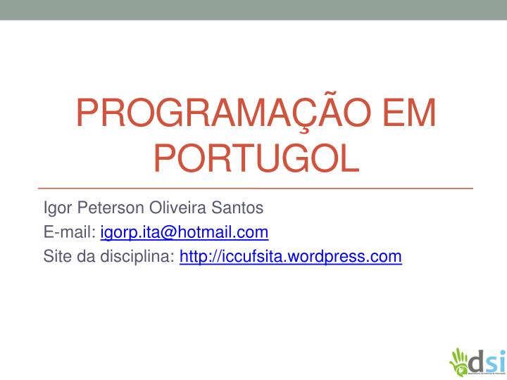 programa o em portugol