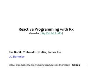 Reactive Programming with Rx (based on bit.ly/cAxKPk )