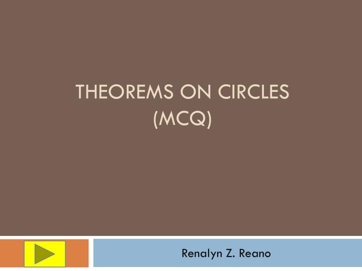 theorems on circles mcq