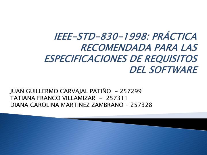 ieee std 830 1998 pr ctica recomendada para las especificaciones de requisitos del software