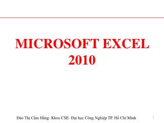 microsoft excel 2010