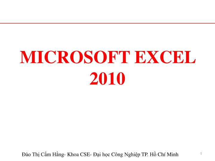 microsoft excel 2010