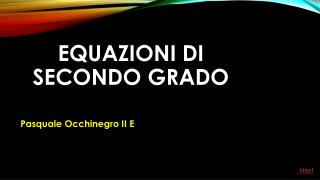 equazioni di secondo grado
