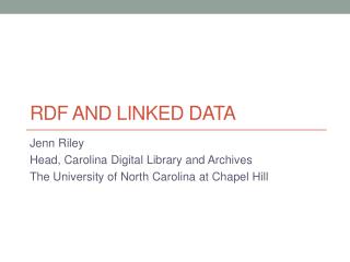 RDF and Linked Data
