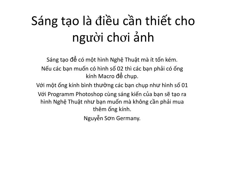 s ng t o l i u c n thi t cho ng i ch i nh