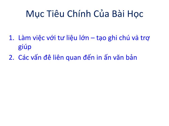 mu c ti u chi nh cu a ba i ho c