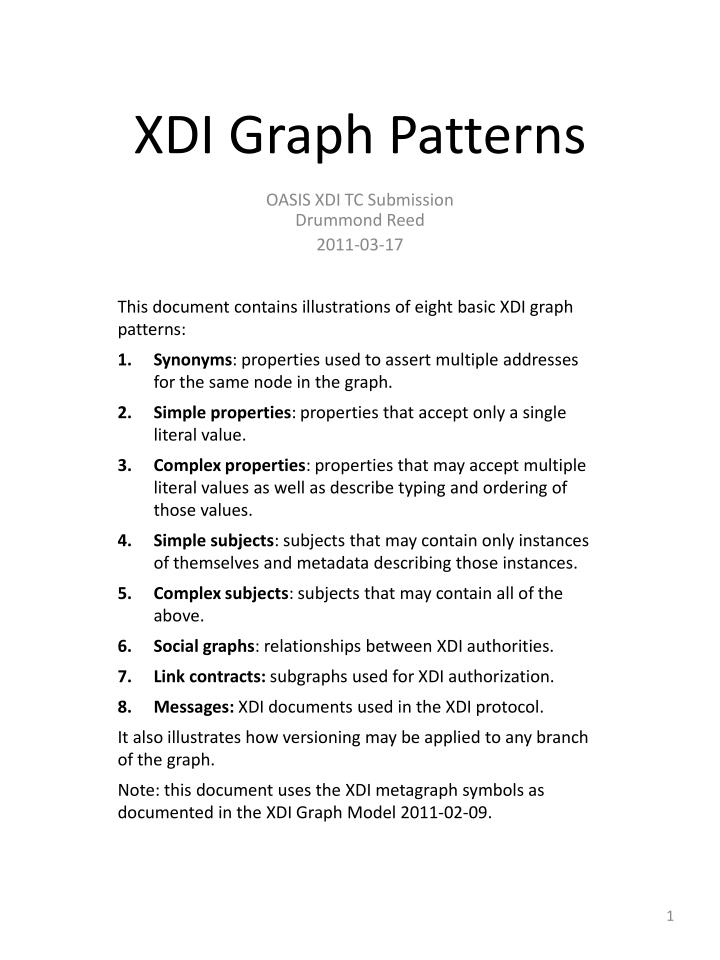 xdi graph patterns