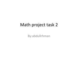 Math project task 2