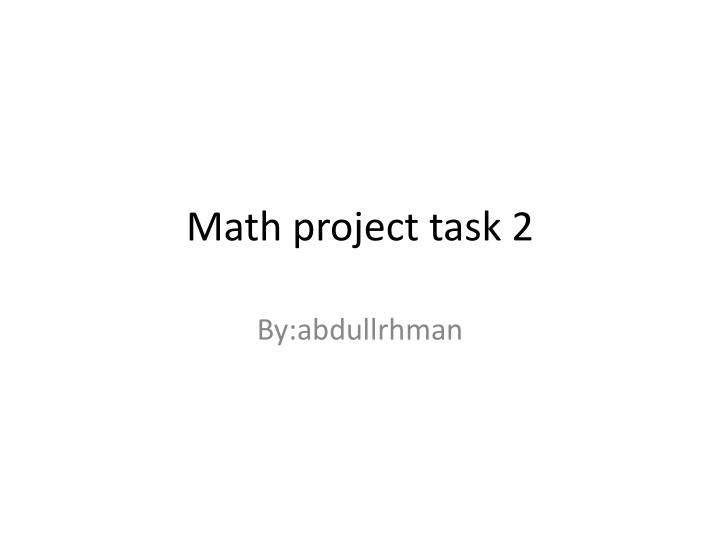 math project task 2