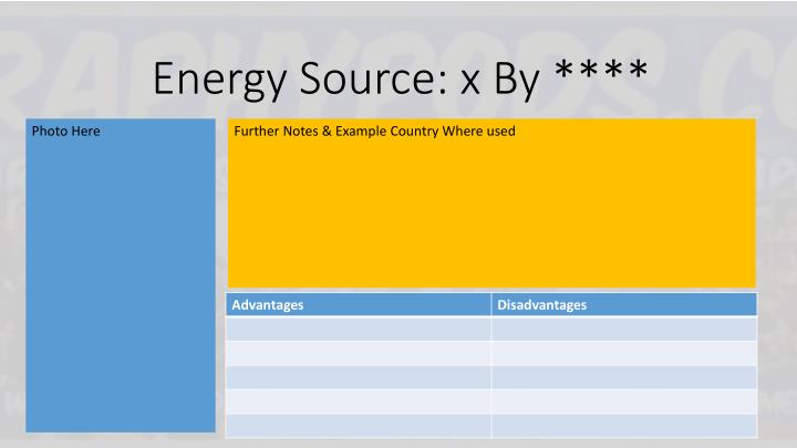 energy source x by
