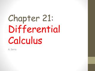 Chapter 21: Differential Calculus