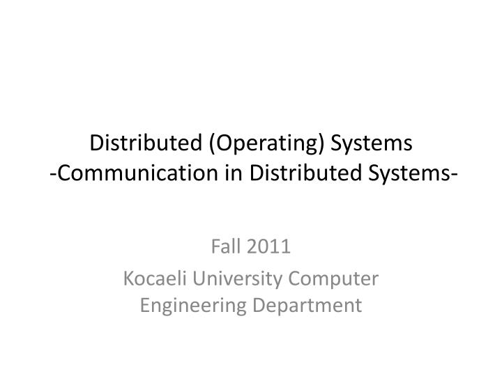 distributed operating systems communication in distributed systems