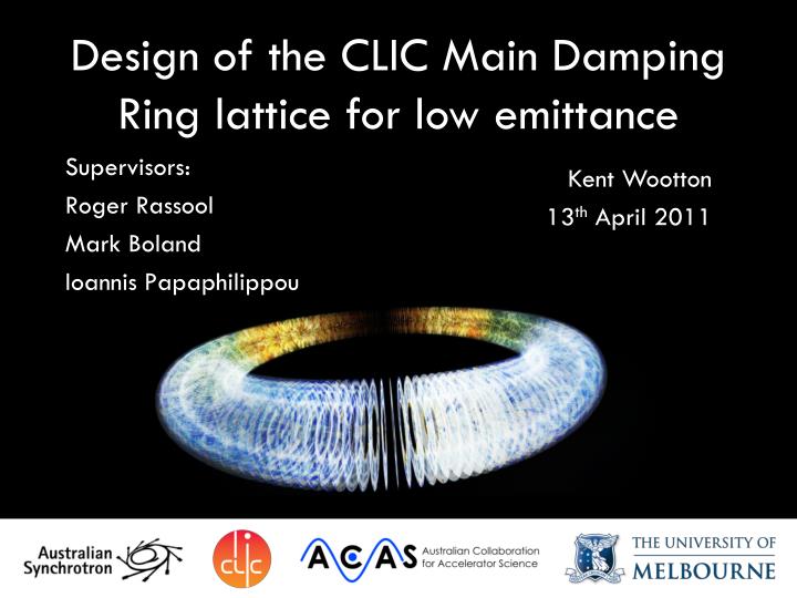 design of the clic main damping ring lattice for low emittance