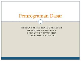 pemrograman dasar