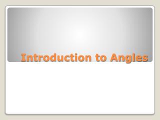 introduction to angles