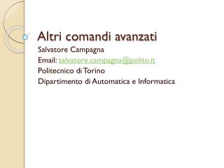 altri comandi avanzati