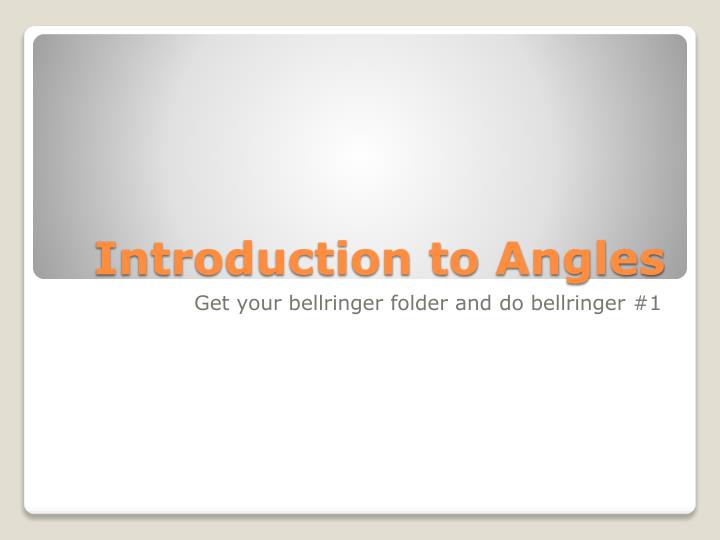introduction to angles