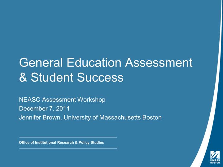 general education assessment student success