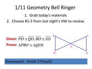 1/11 Geometry Bell Ringer
