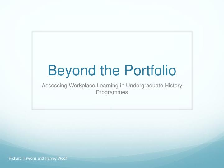 beyond the portfolio
