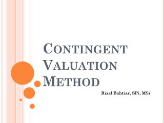contingent valuation method