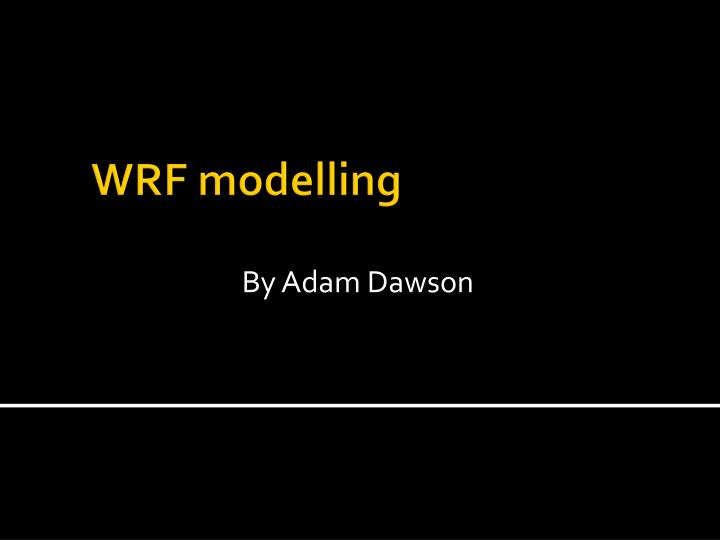 wrf modelling