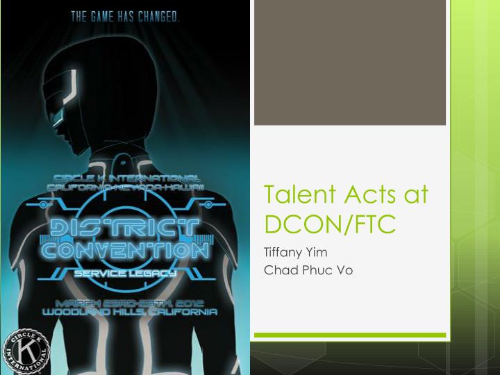 talent acts at dcon ftc