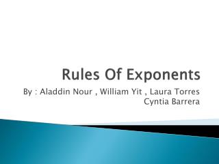 Rules Of Exponents