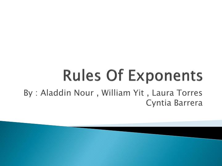 rules of exponents