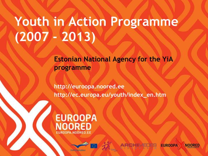 youth in action programme 2007 2013