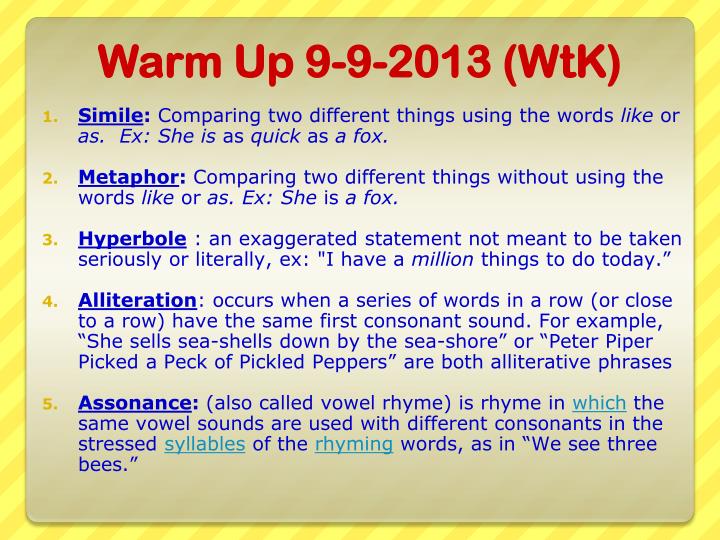 warm up 9 9 2013 wtk