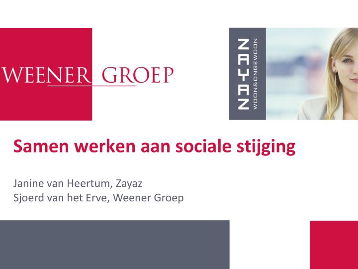 samen werken aan sociale stijging