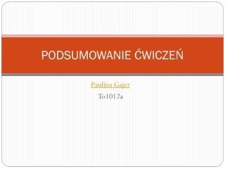 podsumowanie wicze